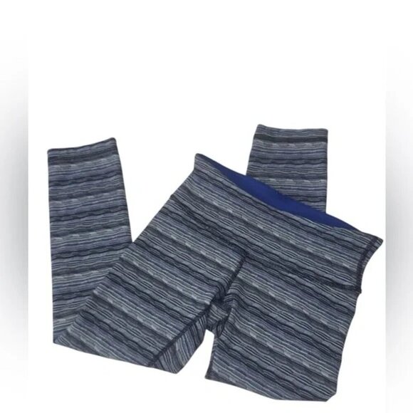 LULULEMON - Wunder Under Crop - Space Dye Twist Sapphire Blue Multi Sz 4 - Picture 2 of 6